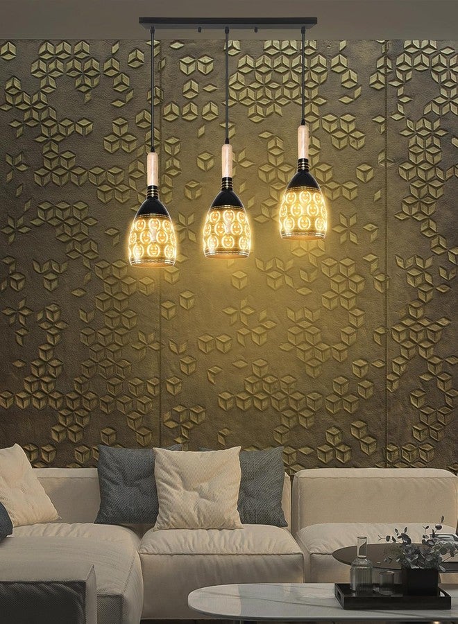 GAUVIK Black Smily Linear Cluster with Bulb/Pendent Light for Restaurant,Bedroom, Living Room for Decoration to Home Décor. - Image 1